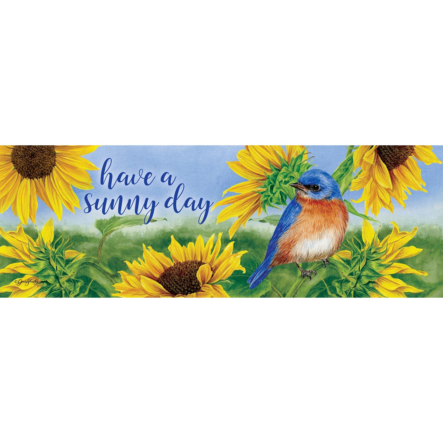 Bluebird Sunflowers Signature Sign