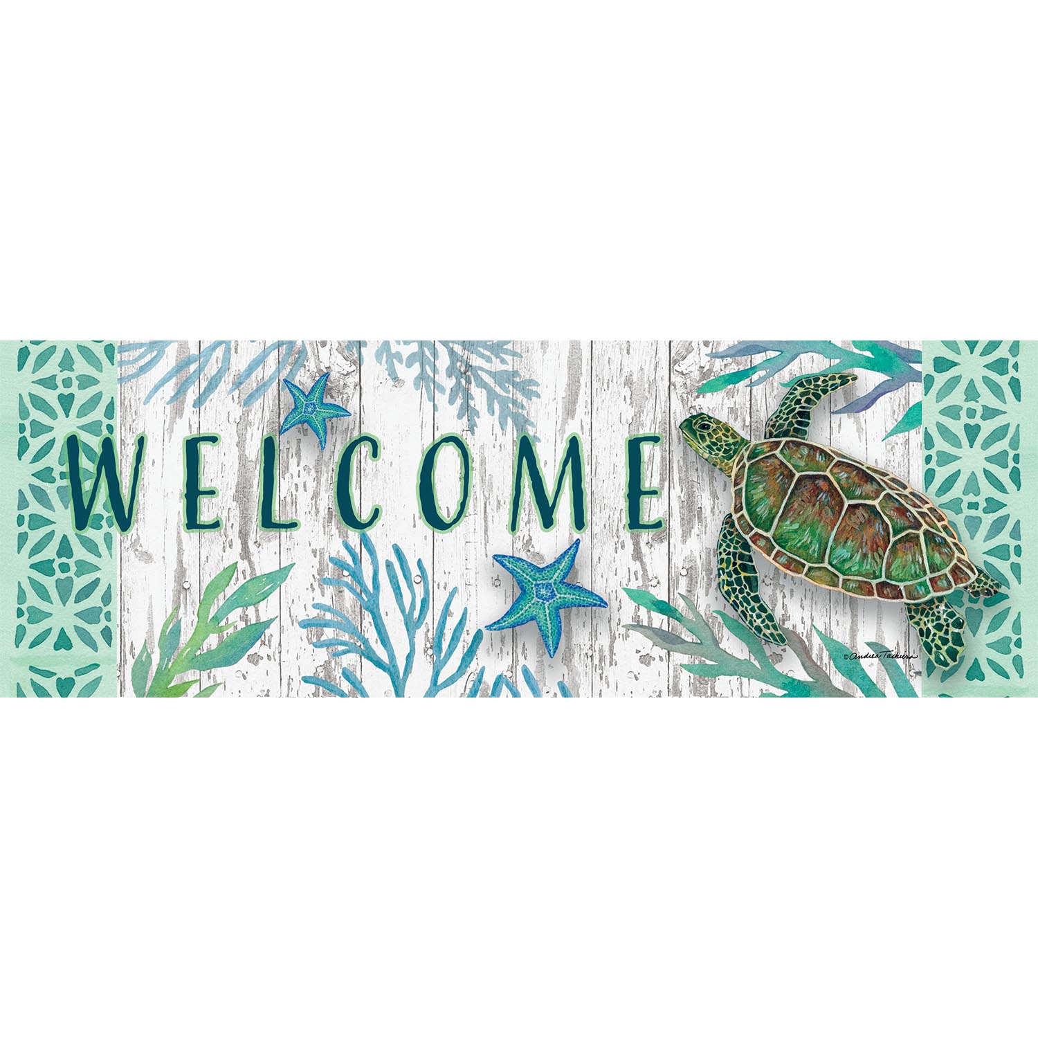 Sea Green Turtle Signature Sign