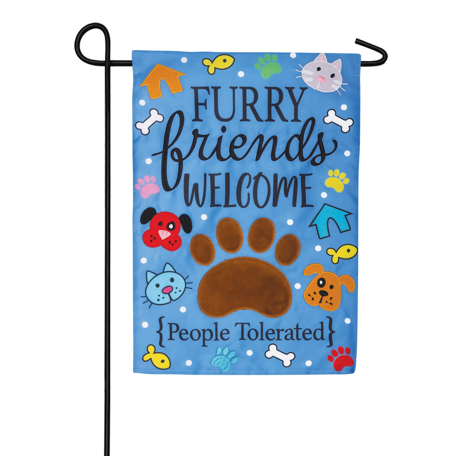 Furry Friends Applique Garden Flag