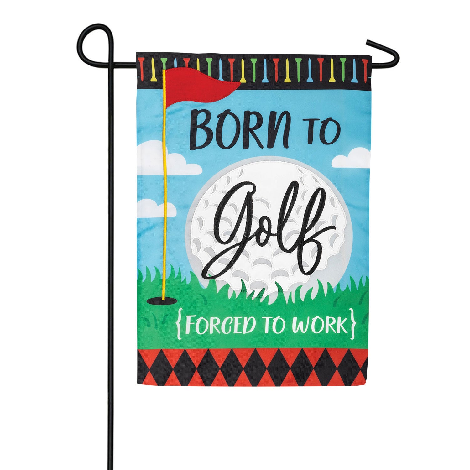 Born to Golf Applique Garden Flag