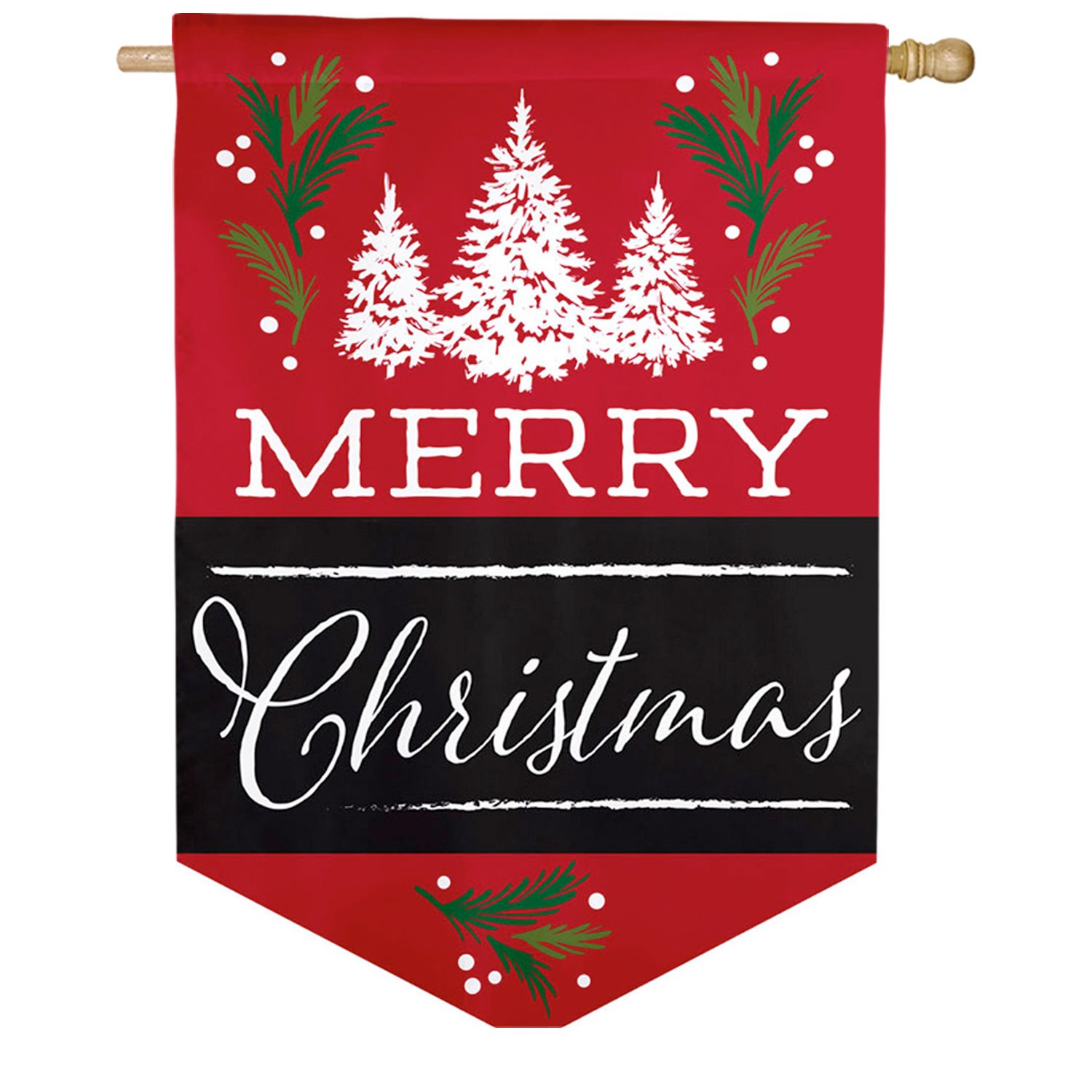 Merry Christmas Burlap House Flag