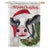 Christmas Cow Burlap House Flag