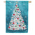 White Christmas Tree Burlap House Flag