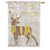 Happy Holidays Deer Burlap House Flag