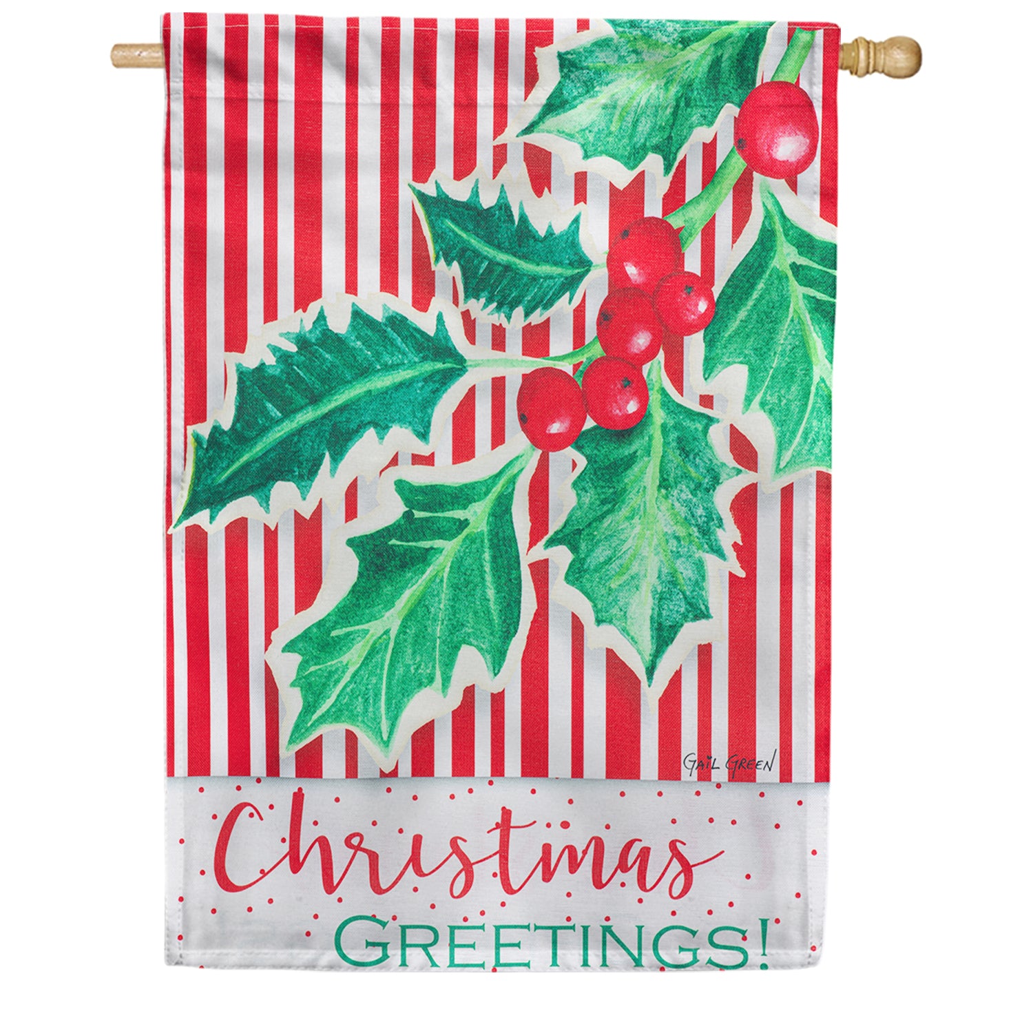 Christmas Greetings Burlap House Flag