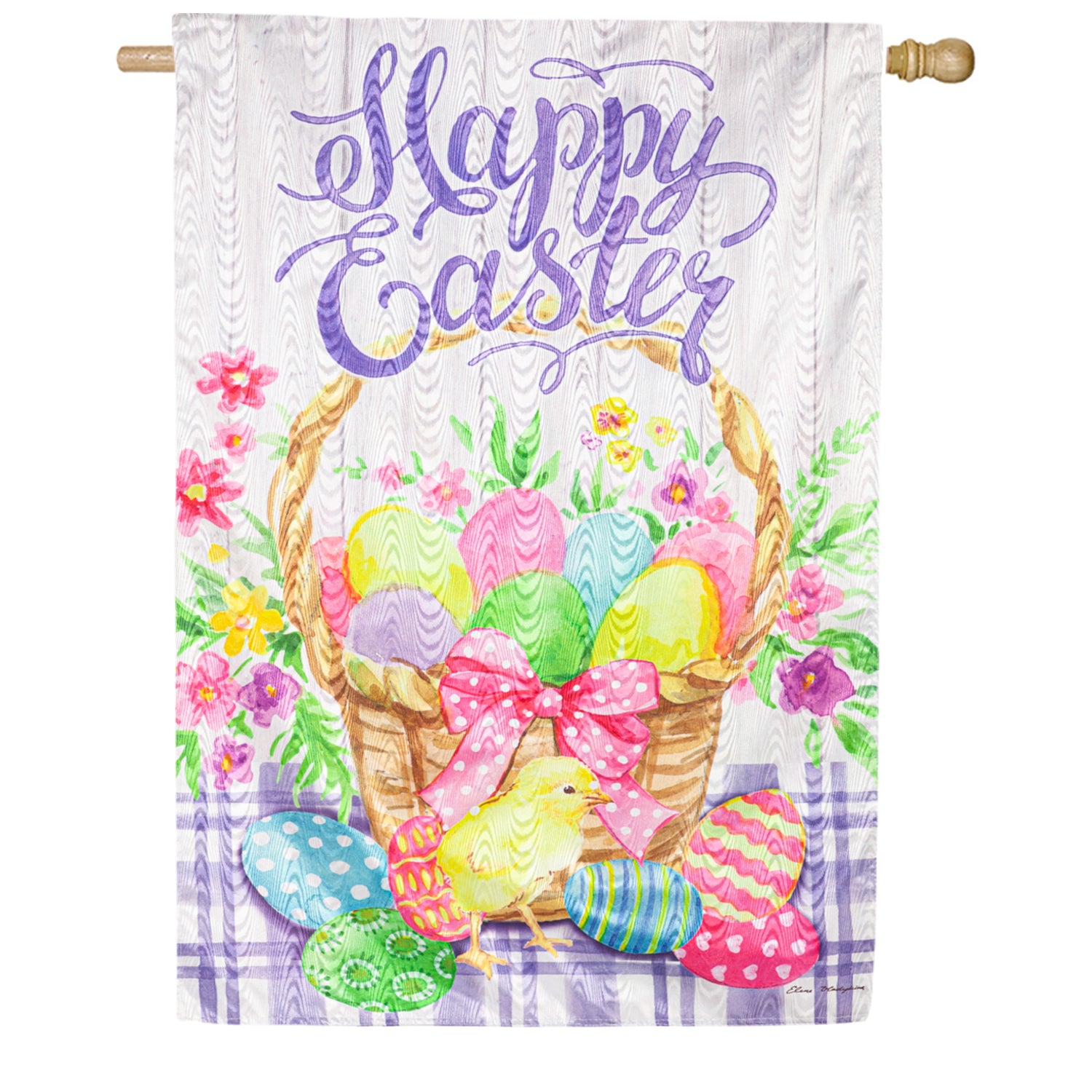 Easter Egg Basket Moire House Flag