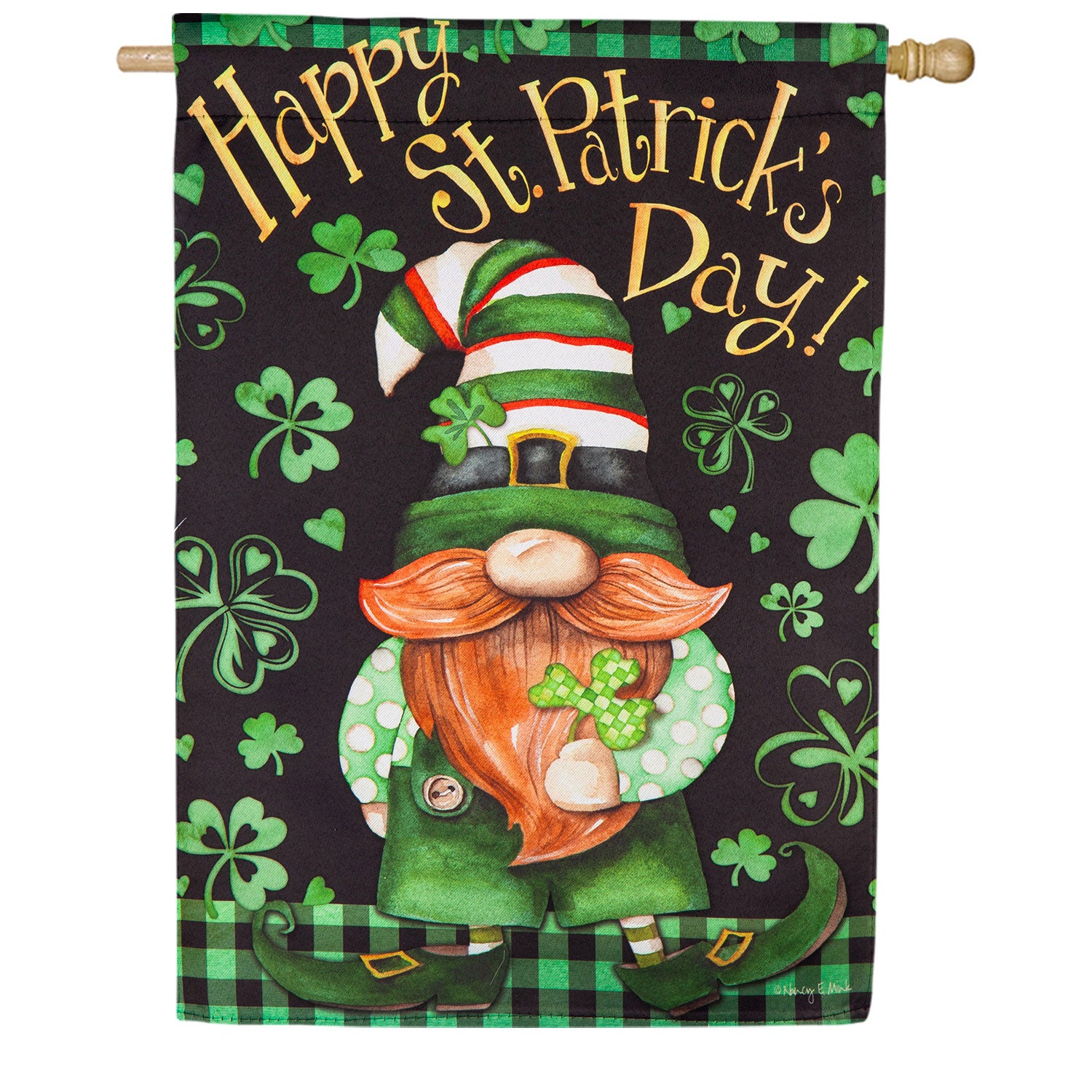 Lucky Gnome Double Sided Suede House Flag