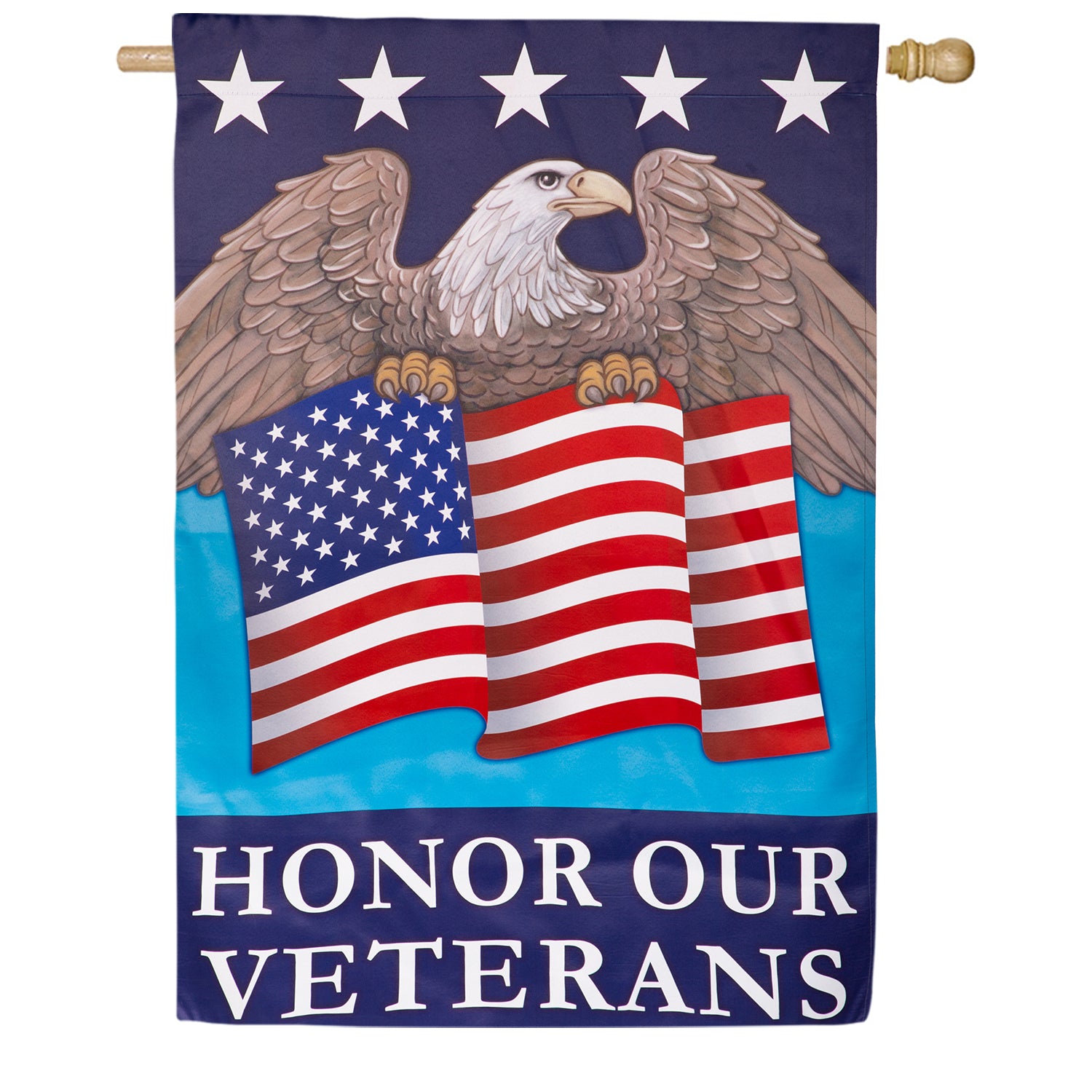 Evergreen Honor Our Veterans Double Sided House Flag