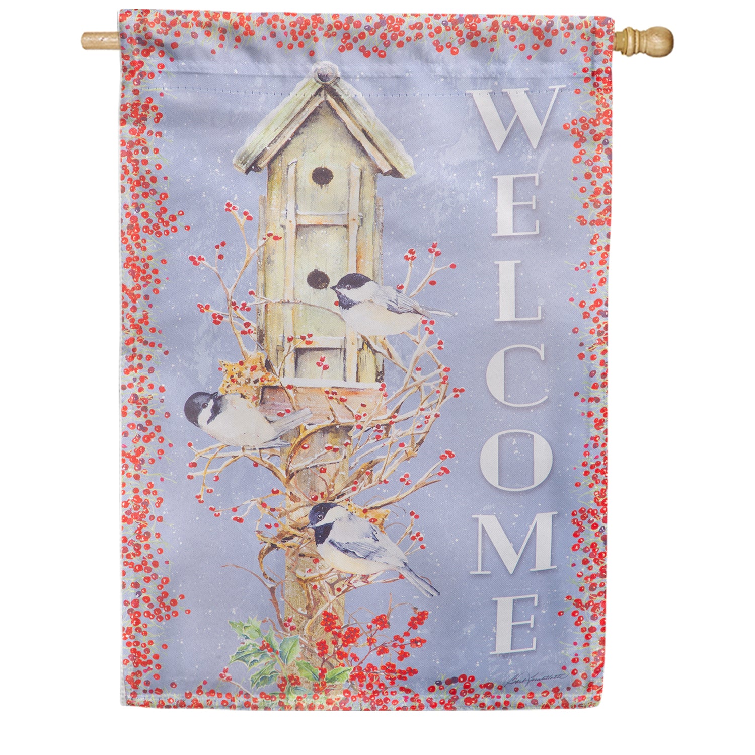 Chickadee Dee Dee's Double Sided House Flag