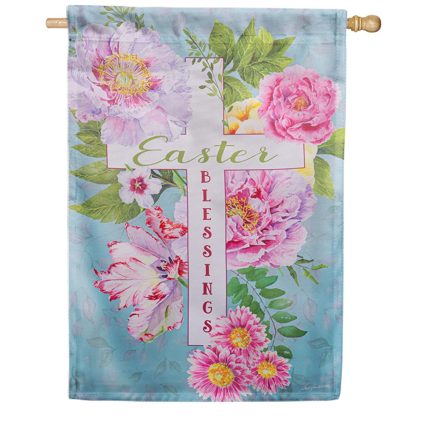 Easter Blessings House Flag