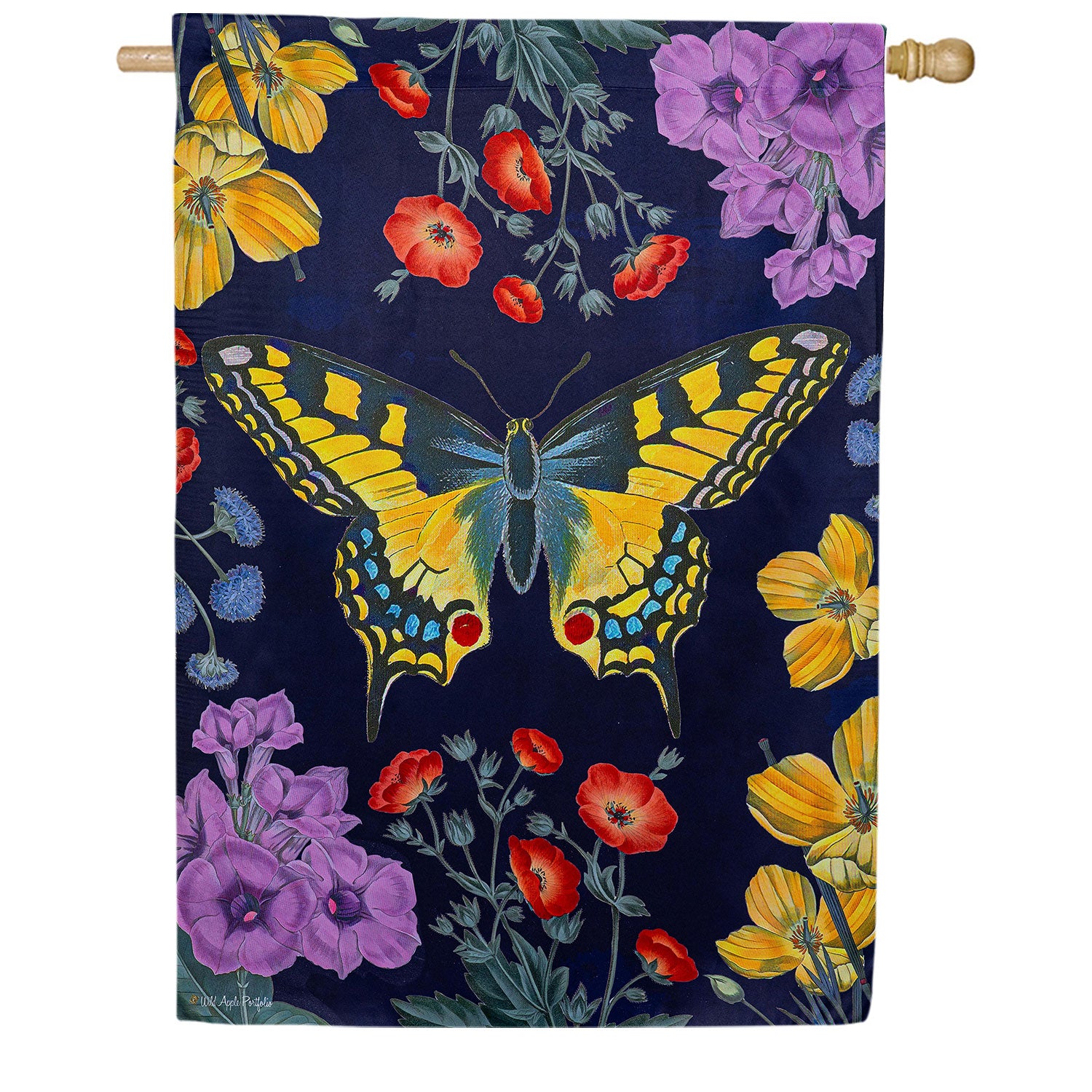 Butterfly Garden Double Sided Suede House Flag 28x40