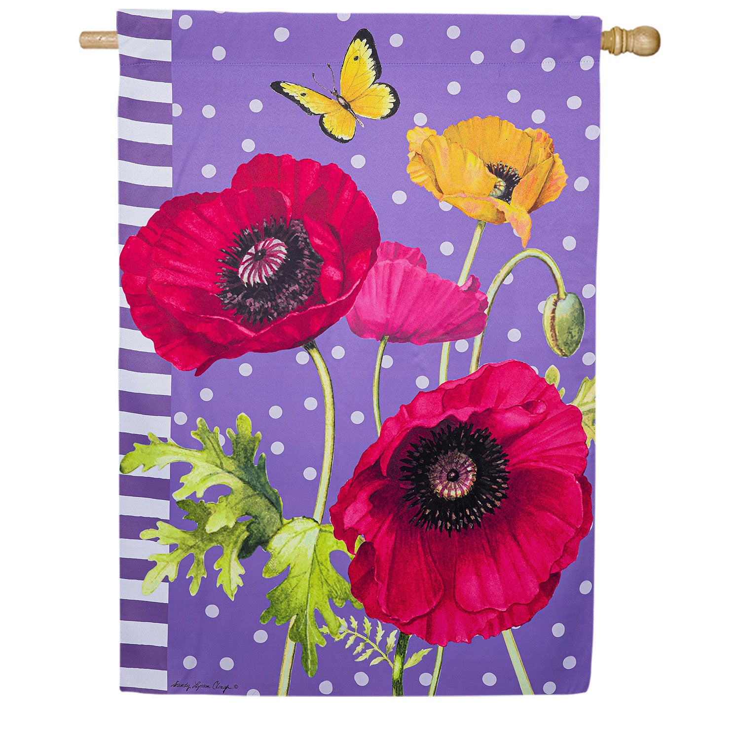 Poppy Welcome Double Sided Suede House Flag 28x40