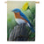 Eastern Bluebird Double Sided Suede House Flag 28x40