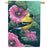 Goldfinch on Hollyhocks Double Sided Suede House Flag 28x40