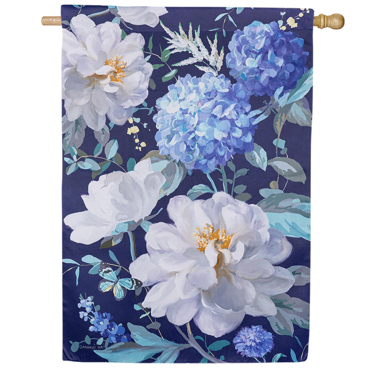 Spring Morning Blooms Double Sided Suede House Flag 28x40