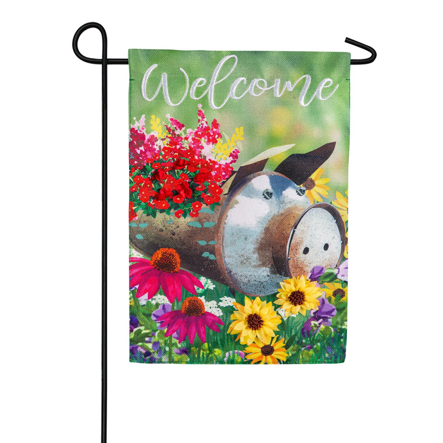 Piggy Planter Burlap Garden Flag