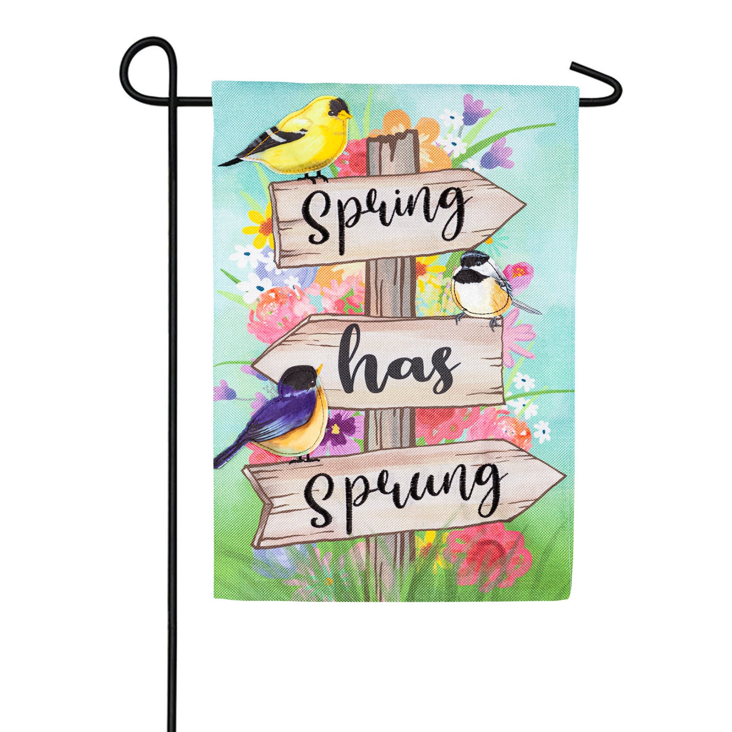 Spring Sign Burlap Garden Flag