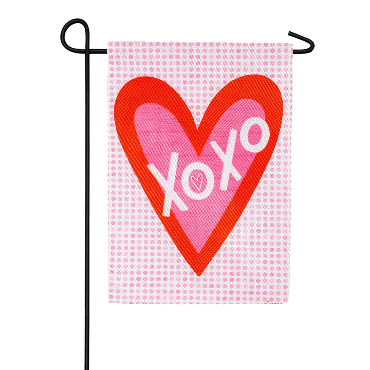 XoXo Burlap Garden Flag