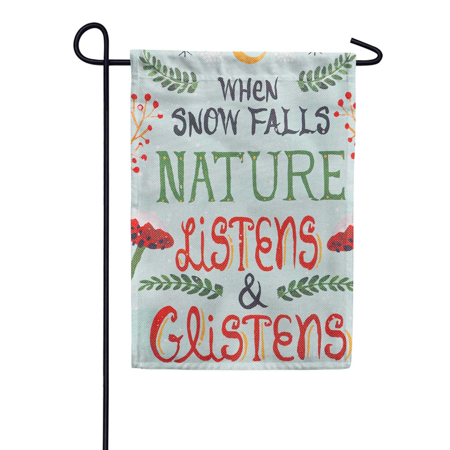 Santa's Forest of Wonder Burlap Double Sided Garden Flag