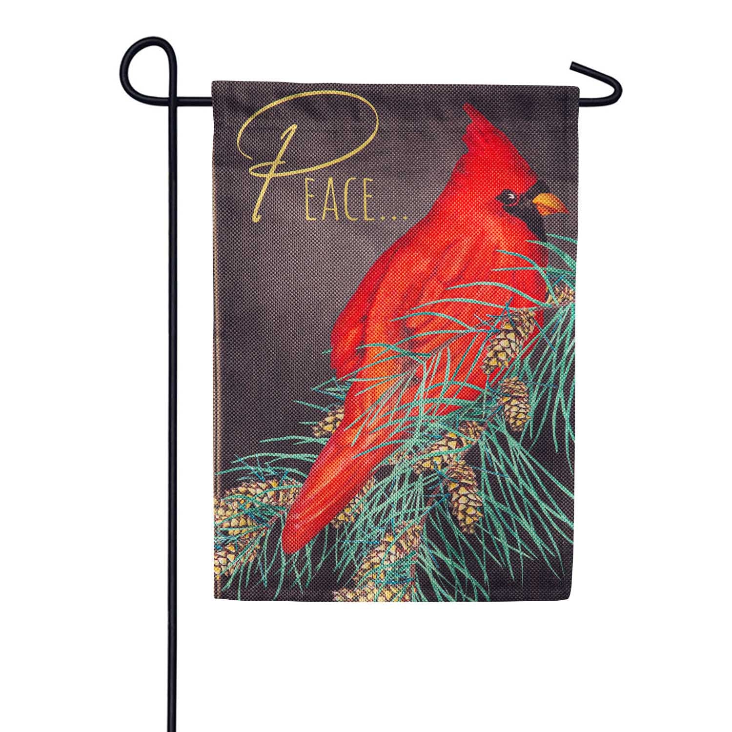 Cardinal Peace Burlap Garden Flag