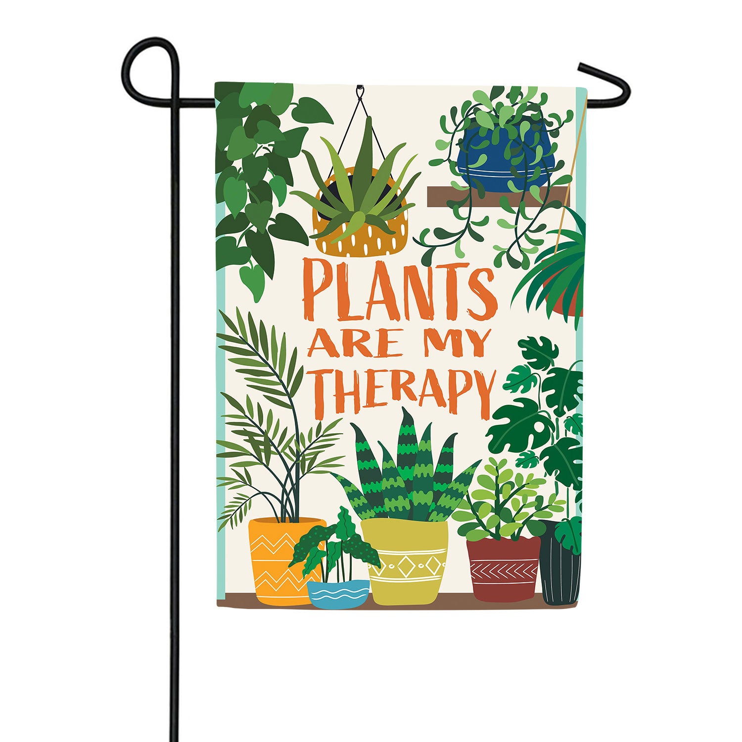 Plants Are My Therapy Double Sided Burlap Garden Flag