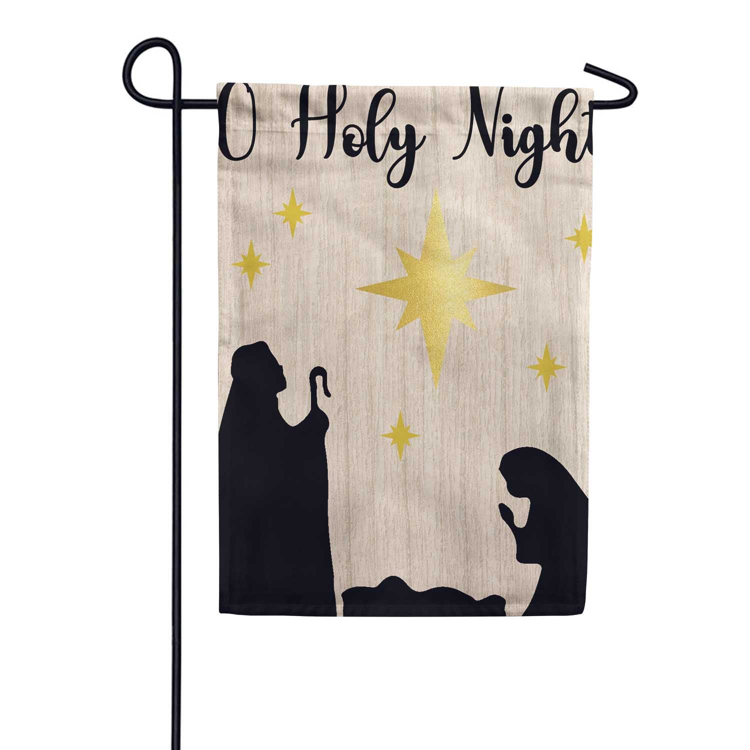 Nativity Silhouette Burlap Garden Flag