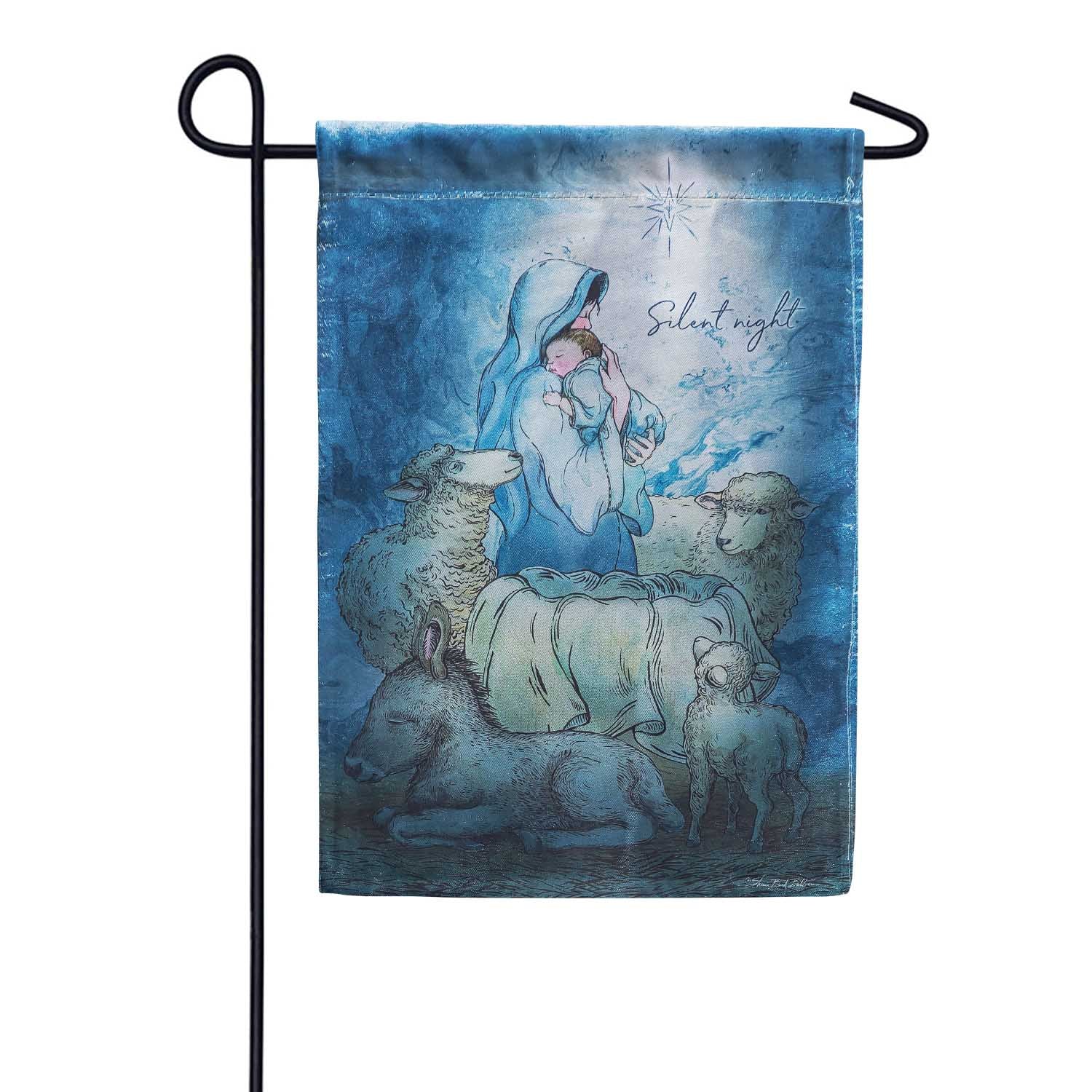 Silent Night Lustre Garden Flag