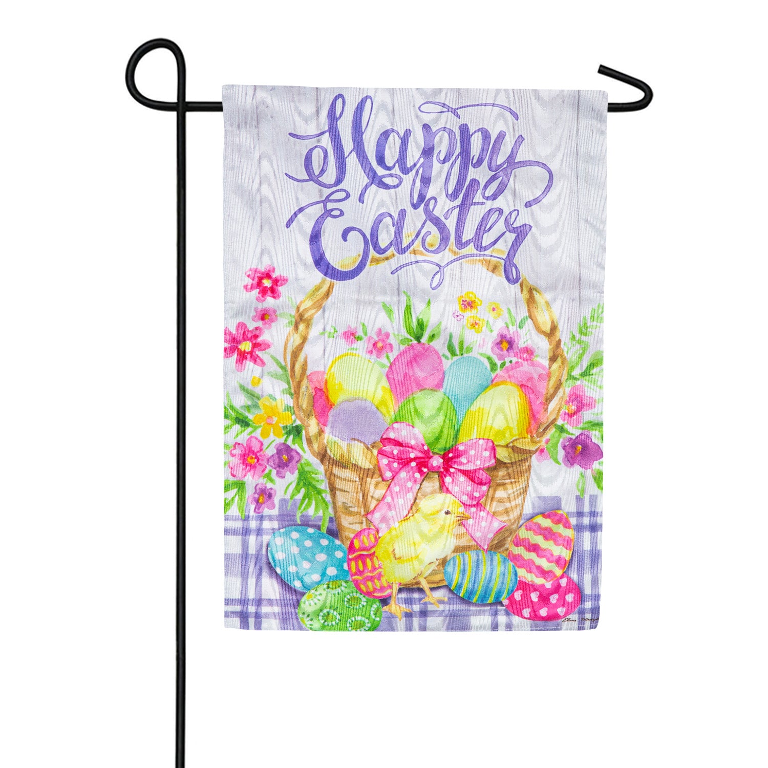 Evergreen Easter Egg Basket Garden Flag