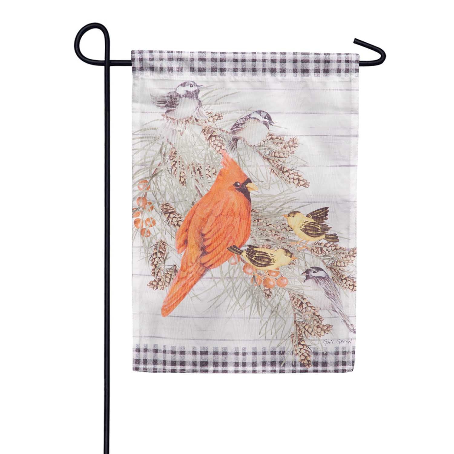 Bird Friends Moire Garden Flag