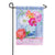 Moire Welcome Dahlias and Bluebird Double Sided Garden Flag