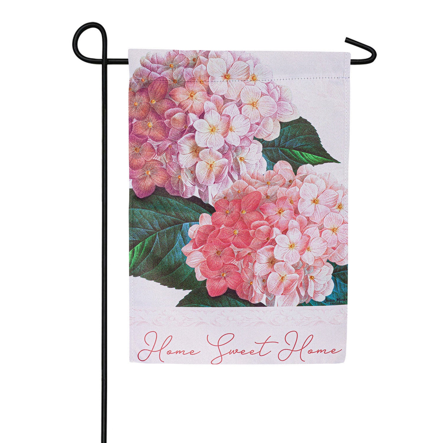 Pink Hydrangea Double Sided Garden Flag