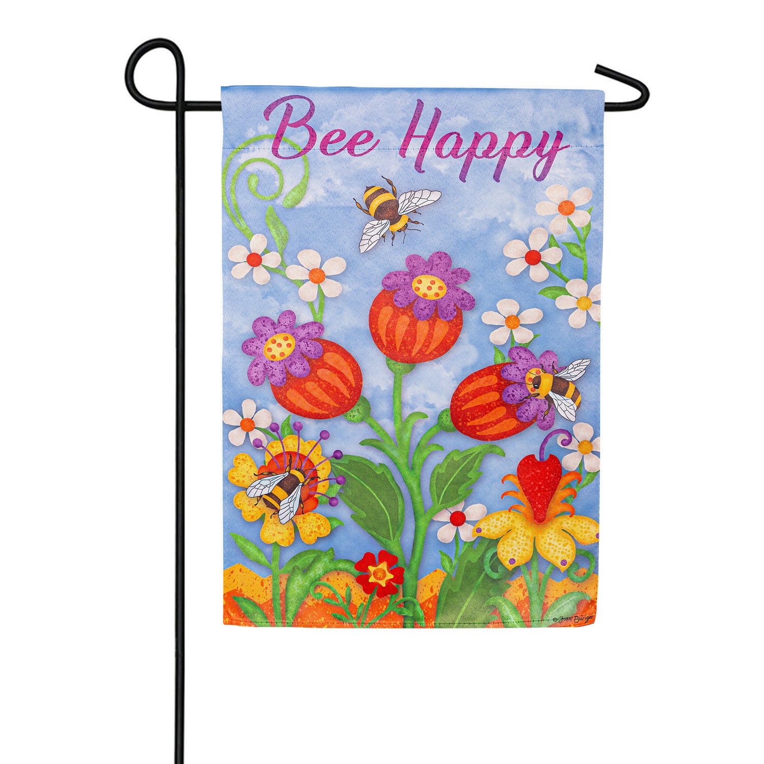 Bee Happy Suede Double Sided Garden Flag