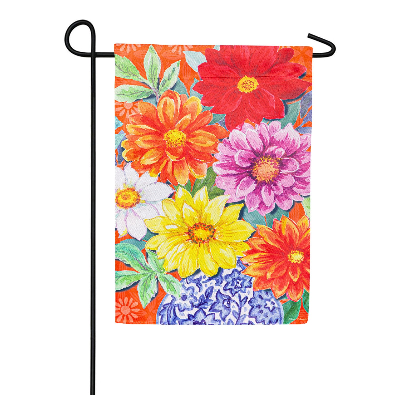 Dahlias Bouquet Suede Double Sided Garden Flag