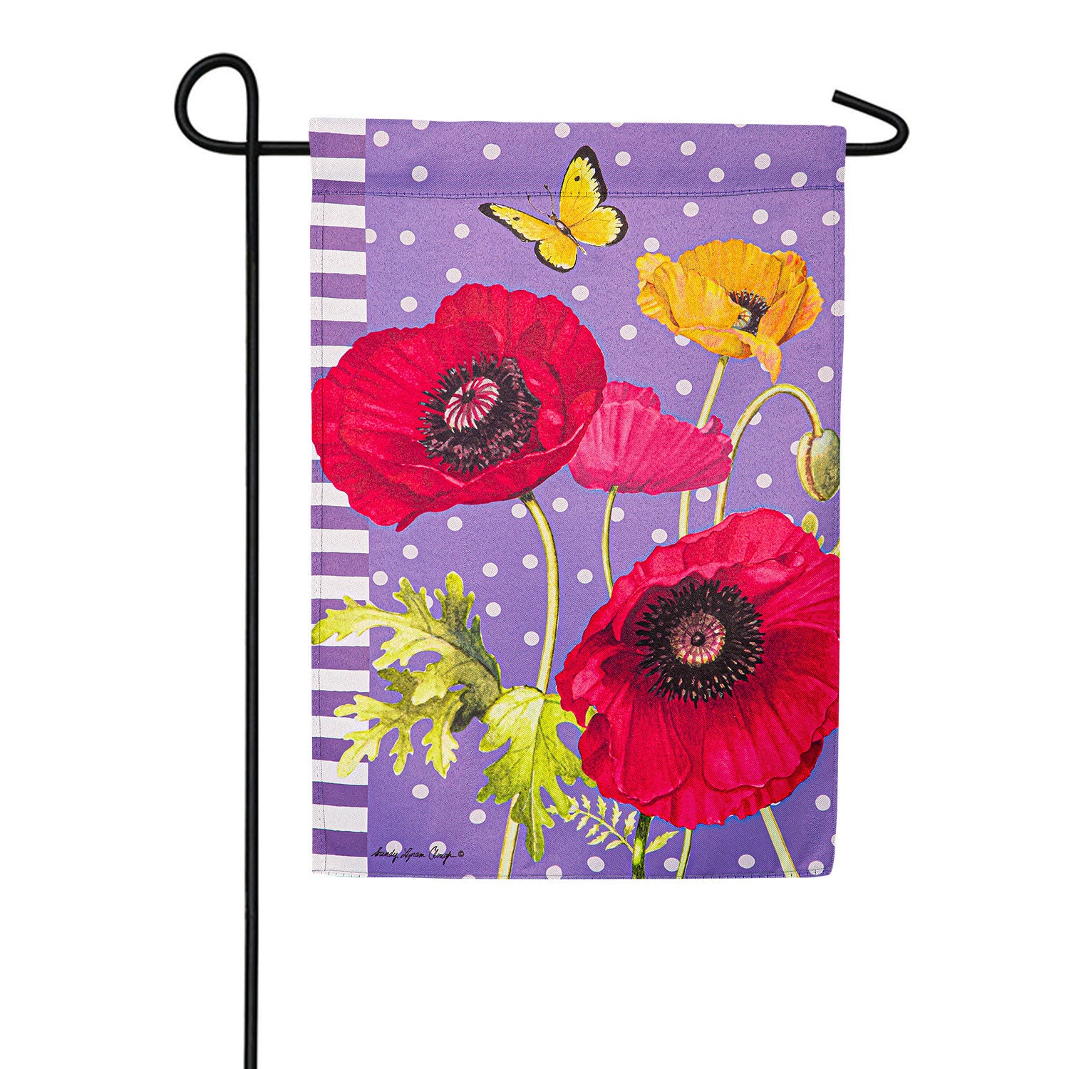 Poppy Welcome Double Sided Garden Flag