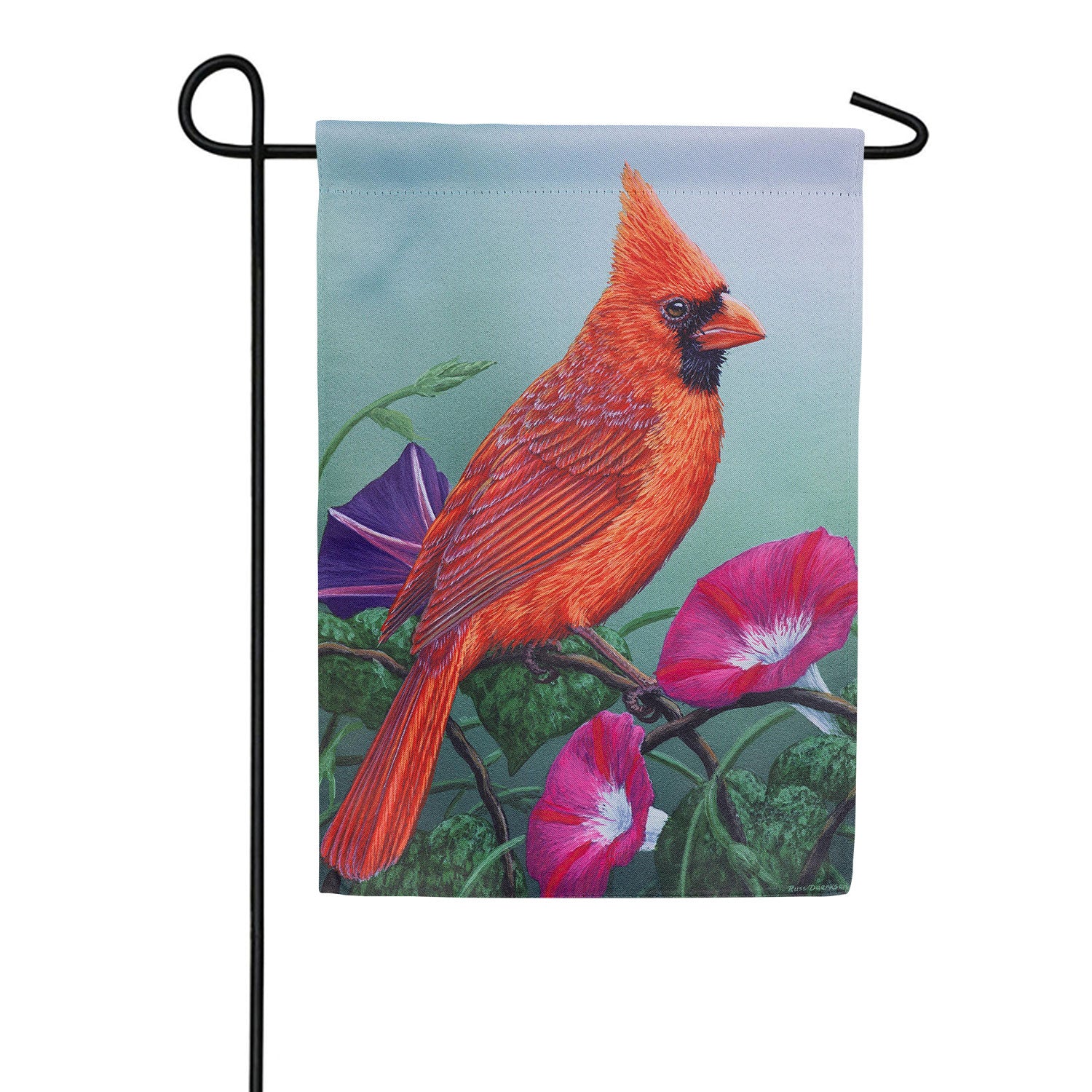 Cardinal on Morning Glory Double Sided Garden Flag