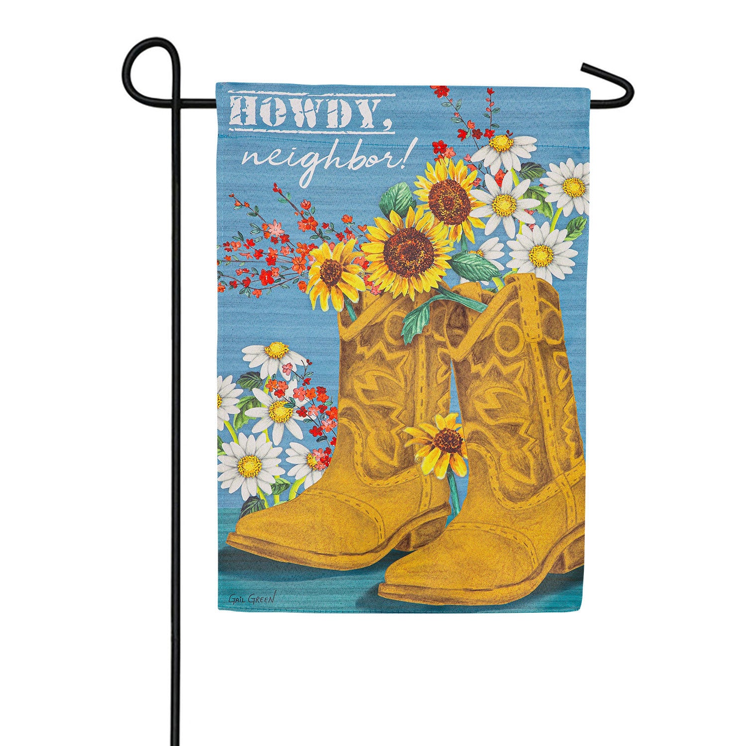 Western Boots Double Sided Garden Flag