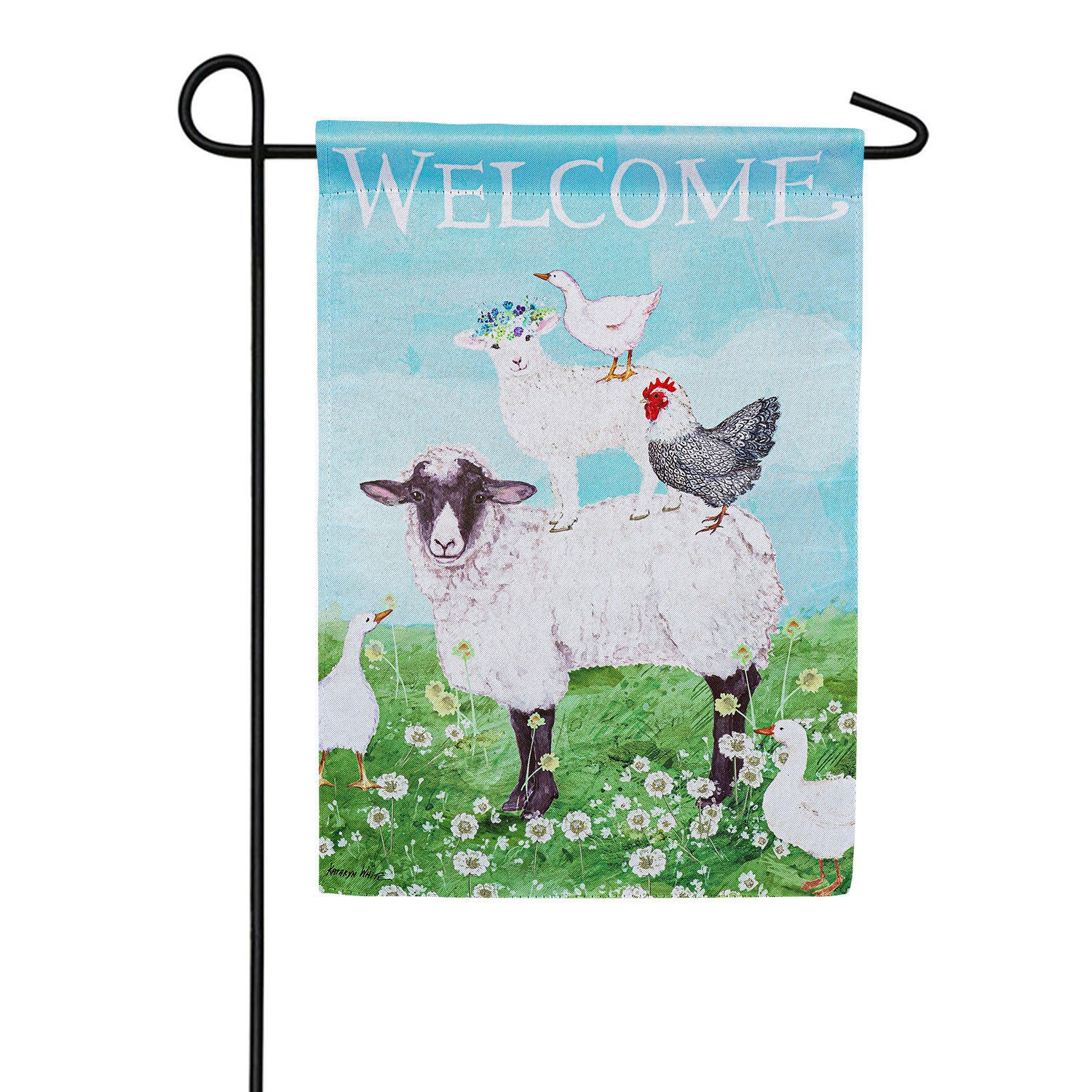 Welcome Farm Friends Double Sided Garden Flag