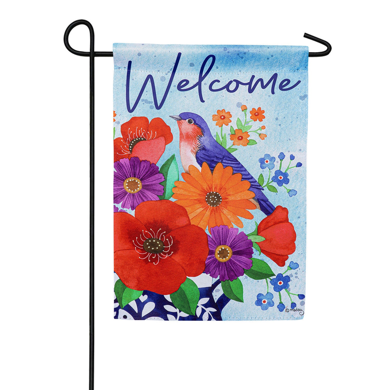 Bluebird Blooms Double Sided Garden Flag