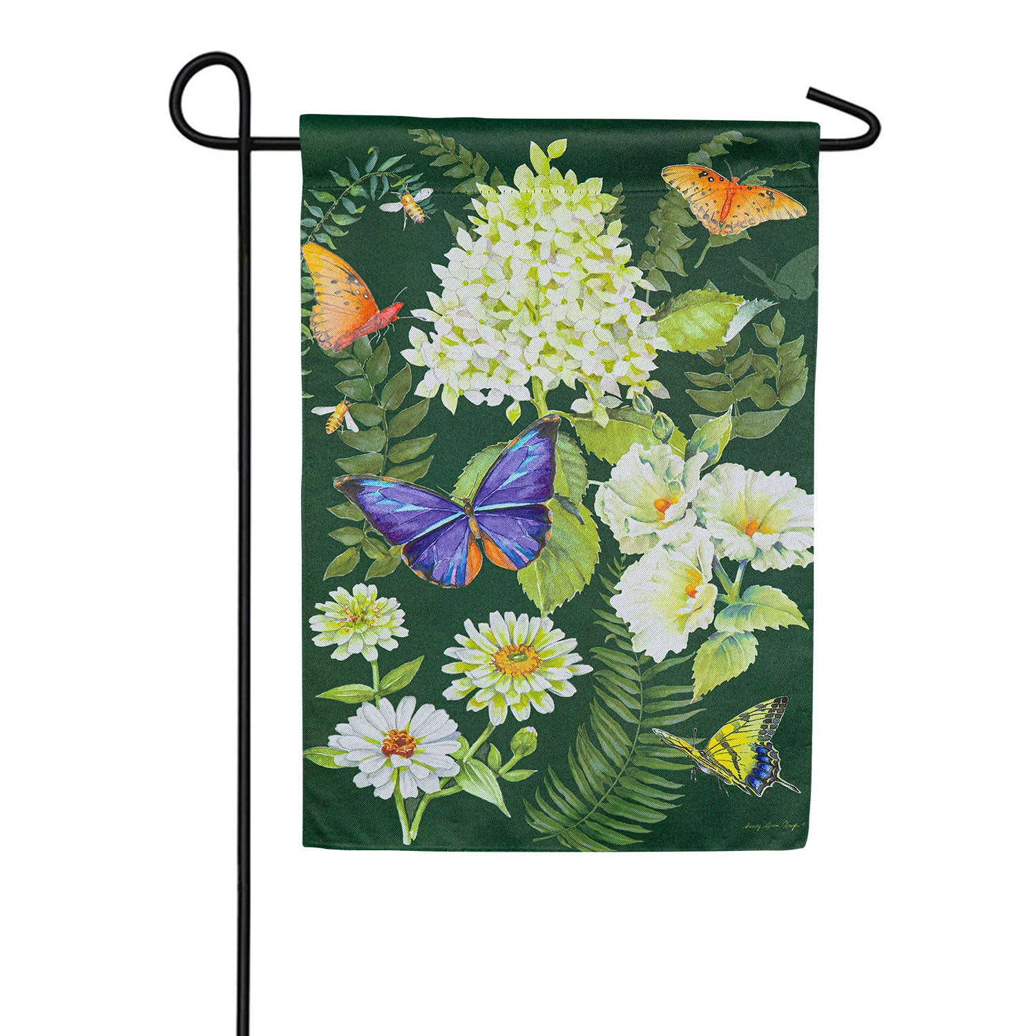 Flutters and Flowers Double Sided Garden Flag