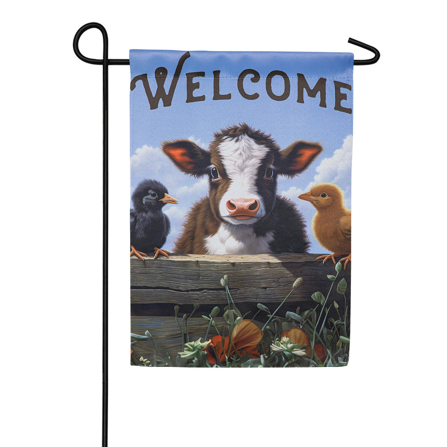 Cow and Chicks Double Sided Garden Flag