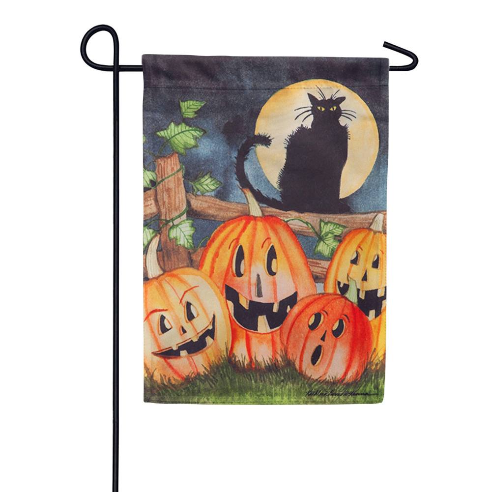 Haunting Halloween Night Suede Garden Flag