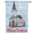 Evergreen Winter Church Appliqued House Flag