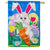 Happy Easter Bunny and Carrot Appliqued House Flag