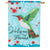 Hummingbird Welcome Friends Double Sided Applique House Flag