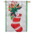 Merry Christmas Stocking Appliqued House Flag