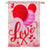 Valentine Love Balloon Appliqued House Flag