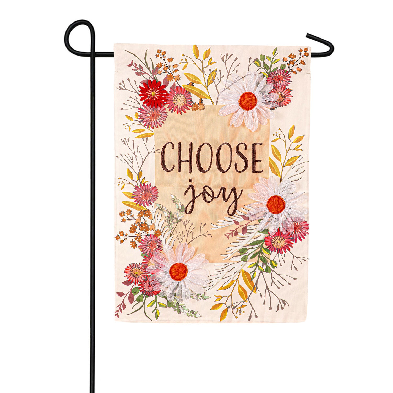 Choose Joy Double Sided Applique Garden Flag