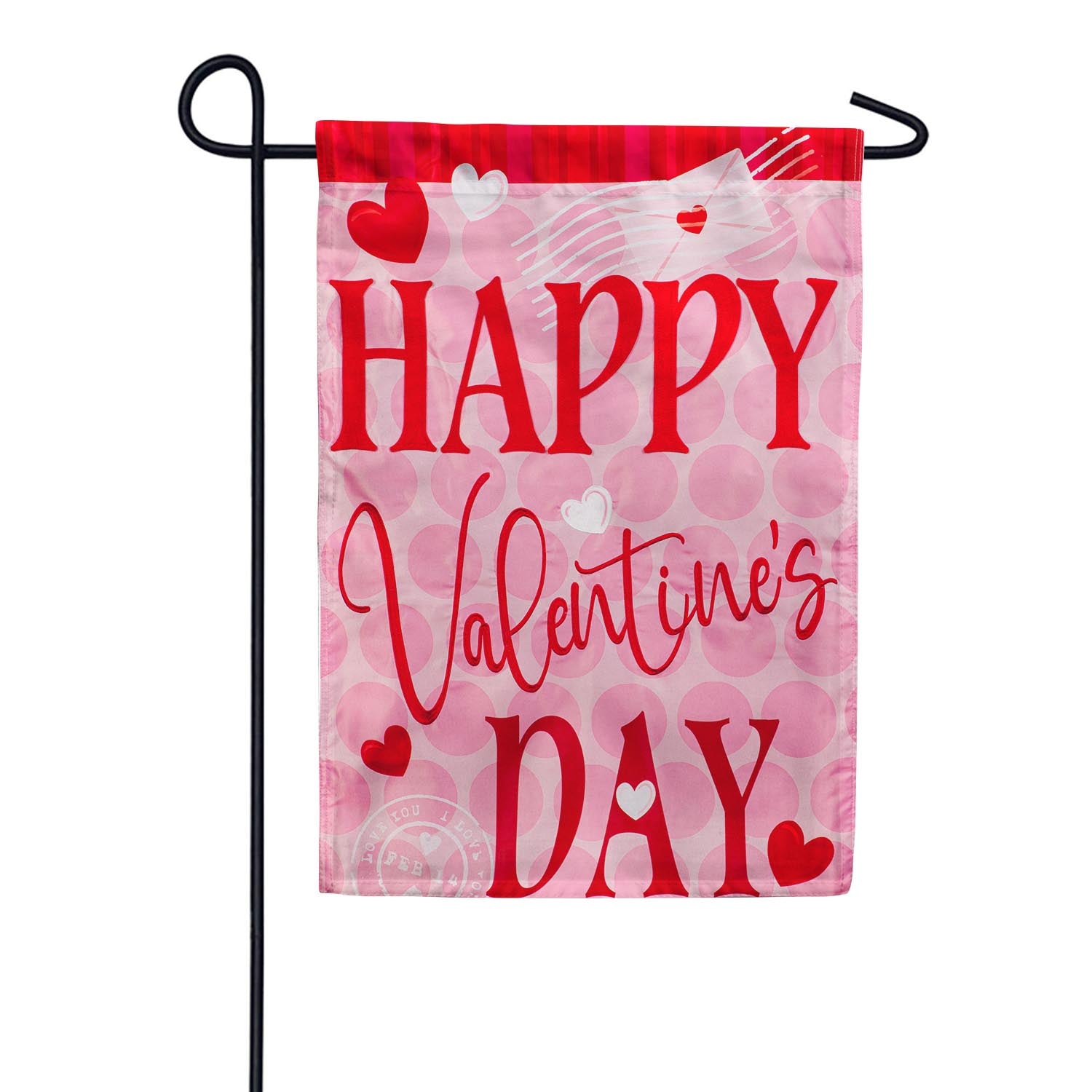 Happy Valentine's Day Love Appliqued Garden Flag