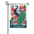 Floral Peacock Welcome Double Sided Applique Garden Flag