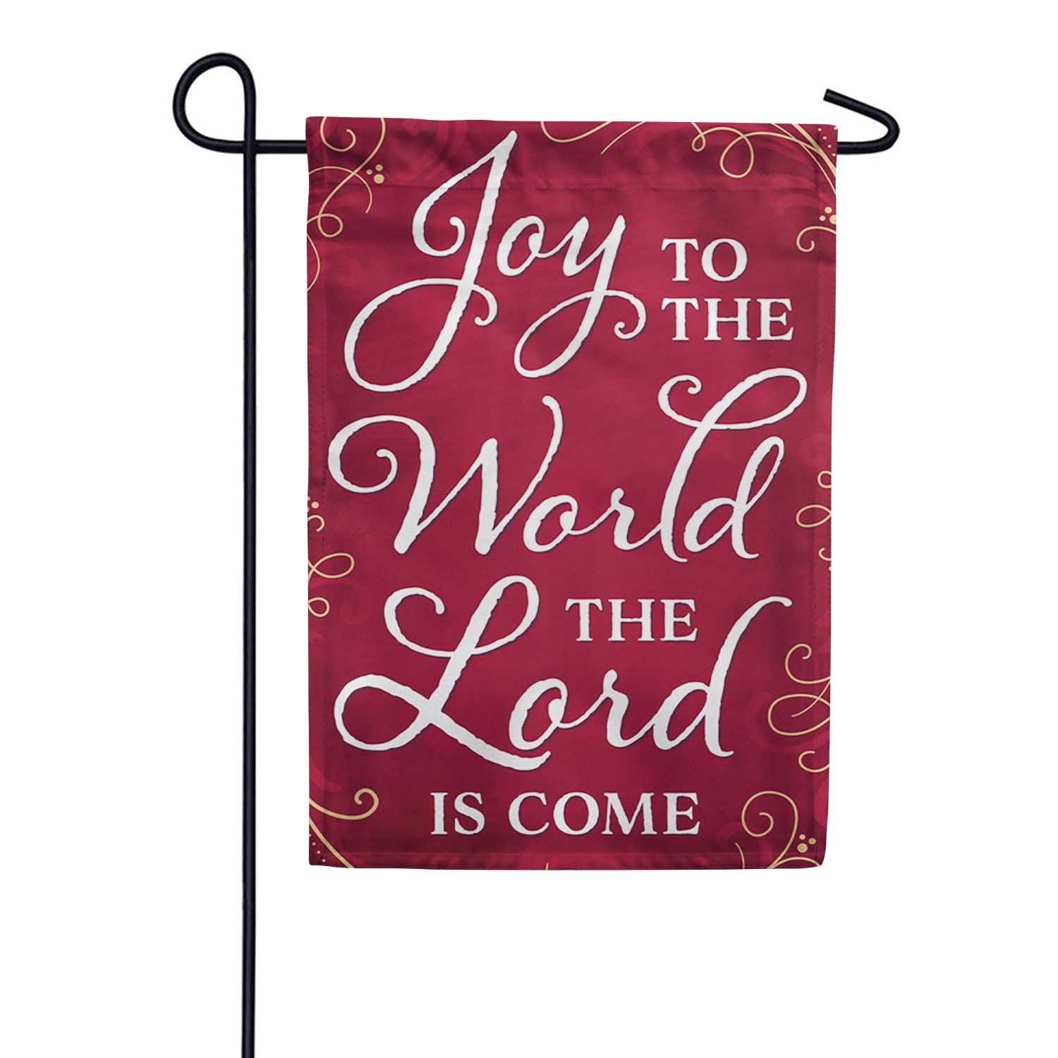 Joy to the World The Lord is Come Appliqued Garden Flag